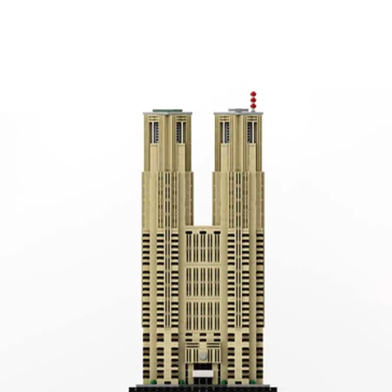 Japan Architektur Tokyo Metropolitan Government Gebäude (Tochō) Modell Blöcke Maßstab 1:800 Bausteine Display Spielzeug Geschenke