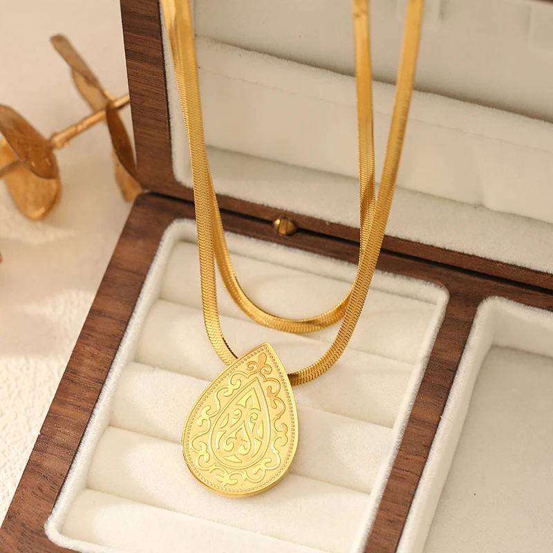 EILIECK Geometrische Schlangenkette Halskette Armband Trendiges Edelstahl-Schmuckset Goldene Metalltextur Wasserdichtes Geschenk für Frauen – Detail 23