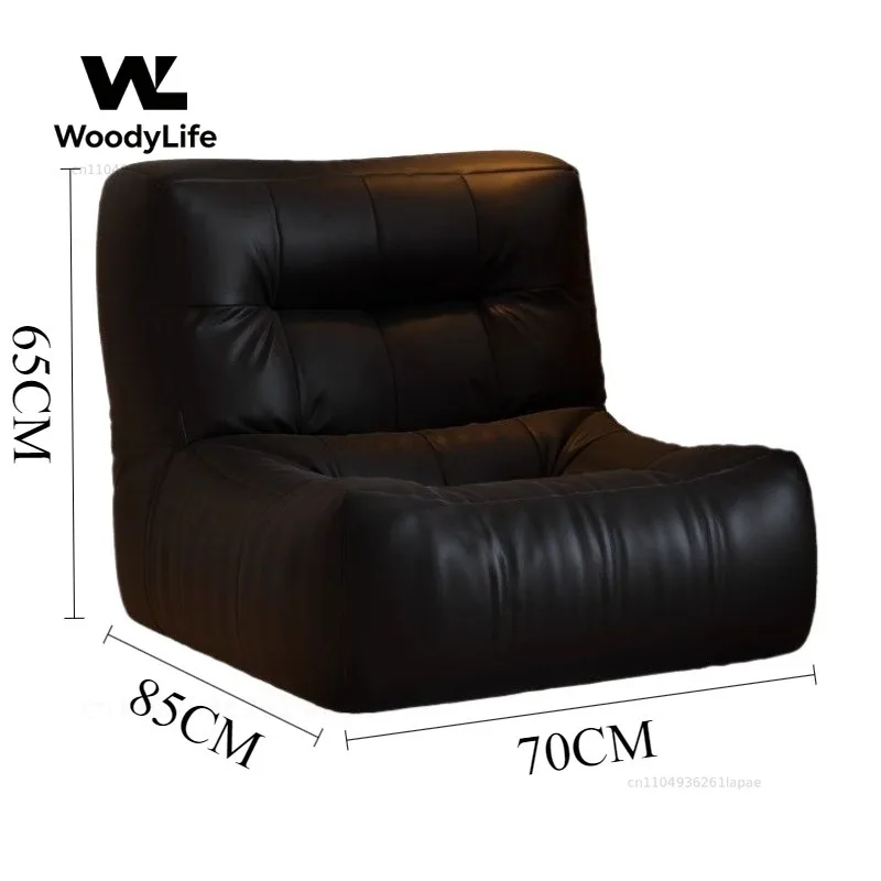 Leather Living Room Sofa Lounger Comfortable Soft Modern Sofas Relaxing Lazy Simple Sofa Home Interior Decorative Furniture