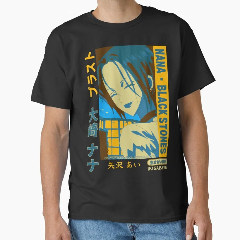 

Osaki's Infectious Smile Nana Black Stones Punk Band Anime T shirt Large size Tops Manga Graphic Print Y2k Clothes Cartoon Tee