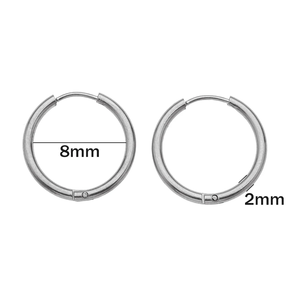 10-teiliges Edelstahl-Set für kleine Huggie-Creolen, Verbinder-Set für hypoallergene Frauen, Geschenke, DIY-Schmuckherstellungszubehör