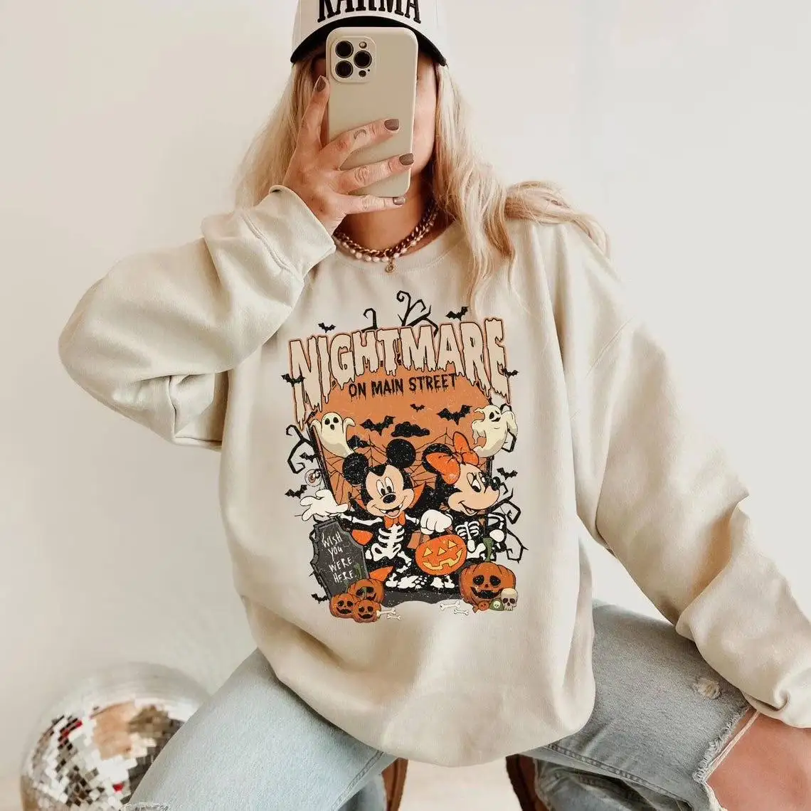 Camicia da donna oversize a maniche lunghe girocollo Disney Topolino modello 100 cotone foderato in pile caldo antivento