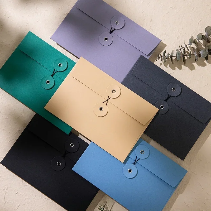 5pcs /lot Kraft Paper File Bags Thickened a4 a5 a6 Document Contract Envelope Photo Postcard Storage Bag