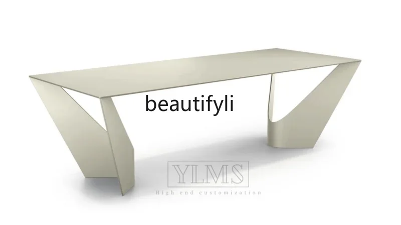 

Modern Minimalist Italian Dining Table Special Shaped Table Rectangular Piano Paint Desk