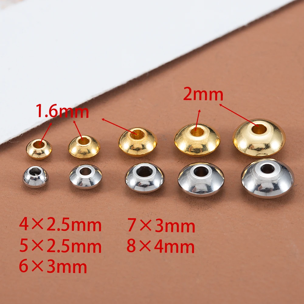 20pcs Stainless Steel Abacus Beads Stopper Spacer Loose Beads for Necklace Bracelet Jewelry Making DIY Supplies Wholesale