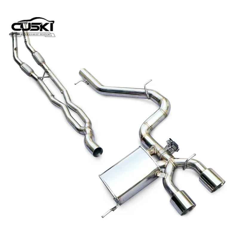 

Stainless Steel Automotive Exhaust Parts fit Volkswagen Golf 5 MK5 Upgraded R32 with Valve Exhaust Straight Downpipe Exhaust Mod