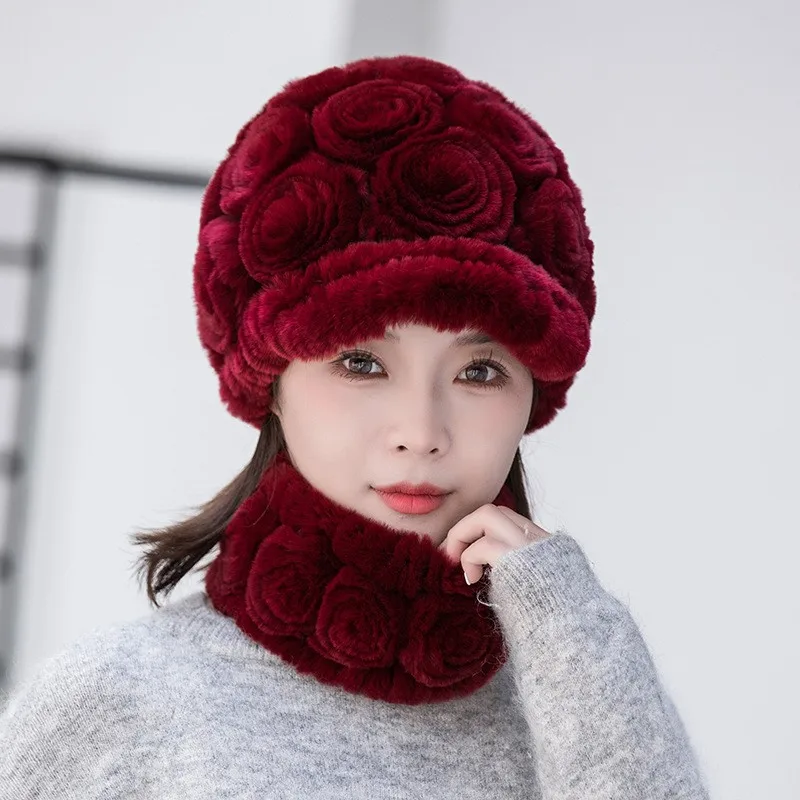 A fur hat is versatile and warm choice for women in autumn winter fashionable ear middle-aged elderly mothers
