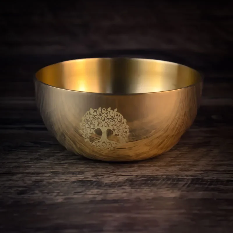 Pentagram Offering Bowl Altar Bowl Golden Tibet Ritual Bowls for Pagan Witchcraft Divination Wiccan Altar Tool fornasetti