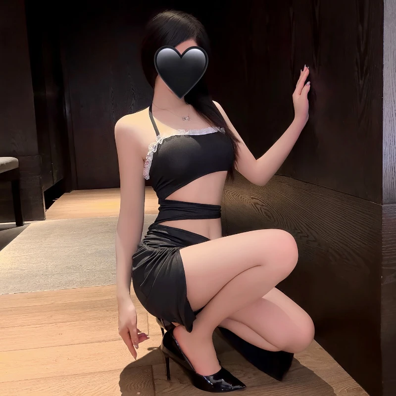 

Сексуальное женское белье Passion, юбка с лямкой на шее, женская кружевная ажурная одежда для сна для взрослых, костюмы для вечеринок в ночном клубе, элегантный удобный домашний комплект