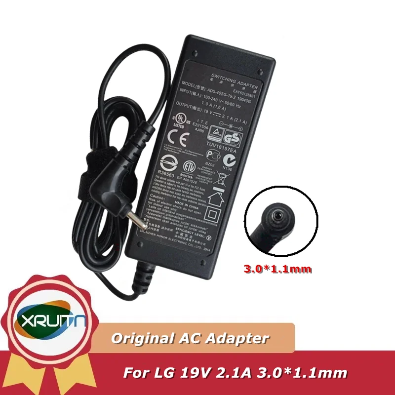 

Original For LG 14Z970 Power Supply 19V 2.1A ADS-40SG-19-2 19040G LCAP25B AC Adapter Charger 3.0*1.1mm