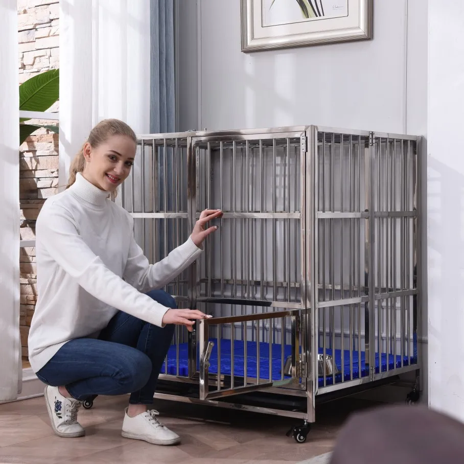 Pet Dog Cat Fold-able Stainless Steel Cage Hot Products 2019