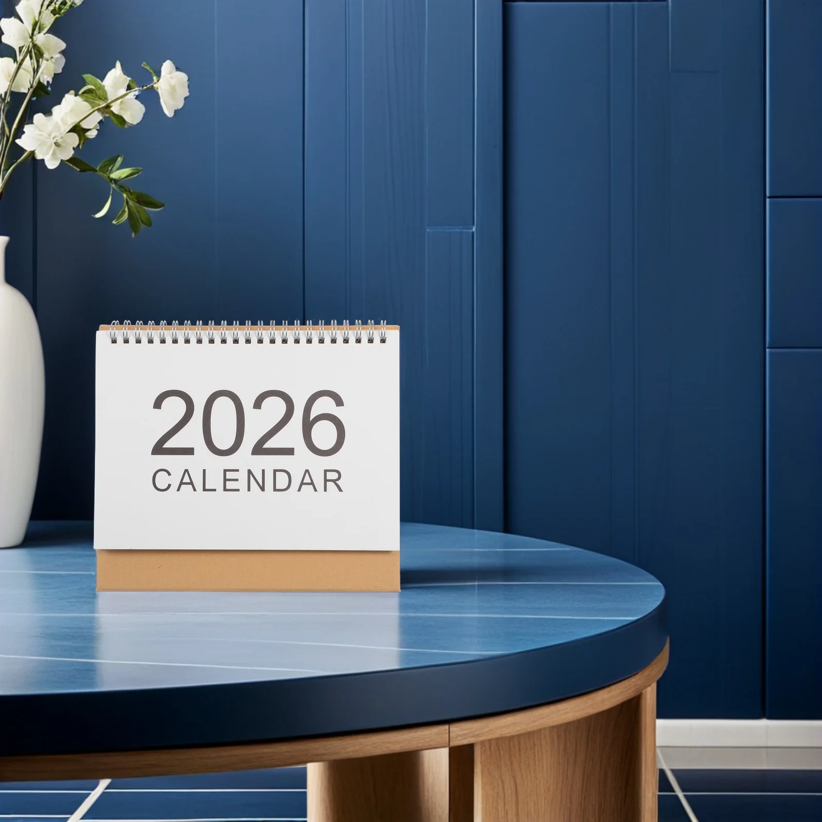 

2026 Yearly Mini Desktop Calendar Stand-Up Foldable Small Planner with Clean Writing Surface Ideal for Dorm Office Desk Daily