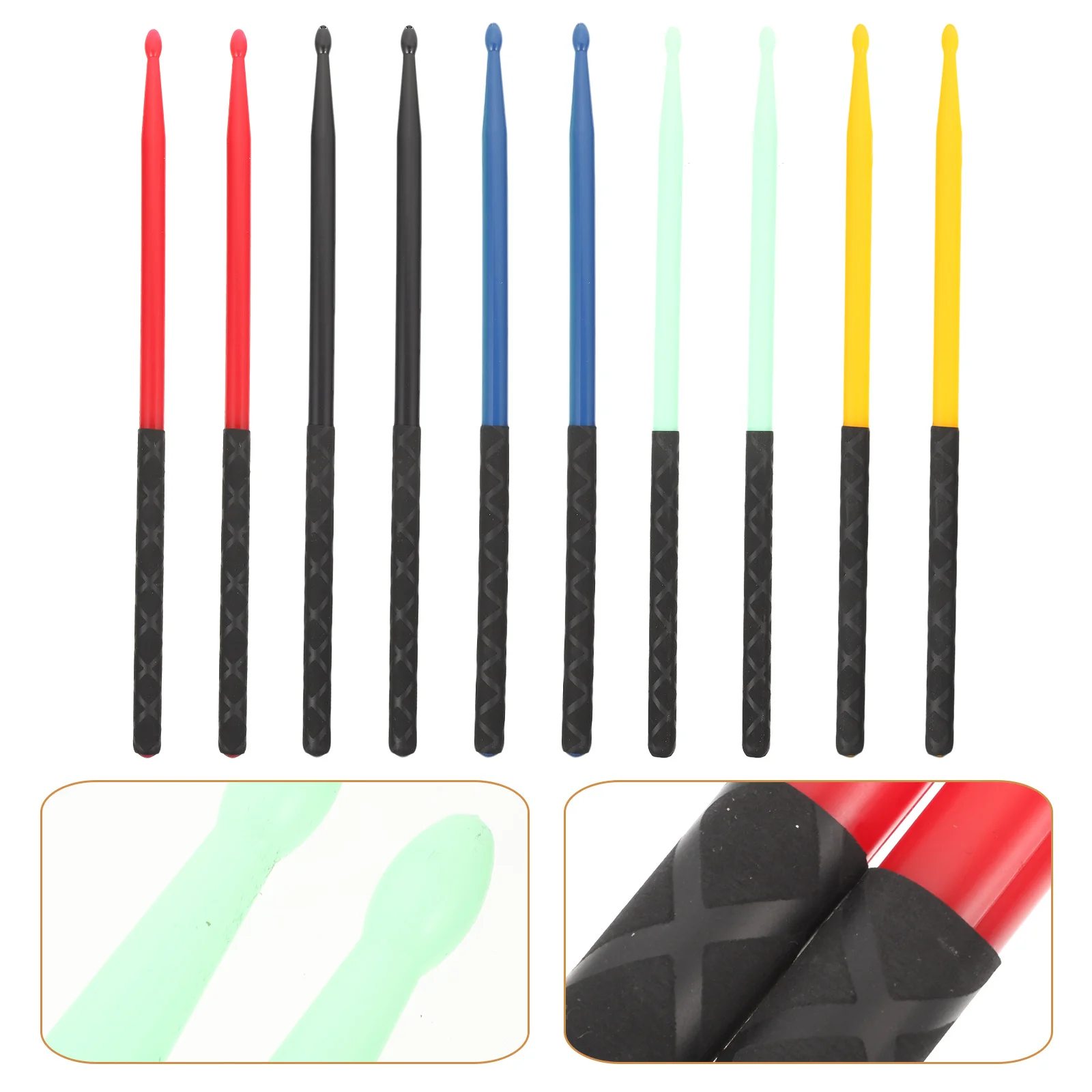 

5 Pairs Plastic Musical Chopsticks Drumsticks 5a Accessories Rhythm Practice Pad Tambourines for Adults Marching