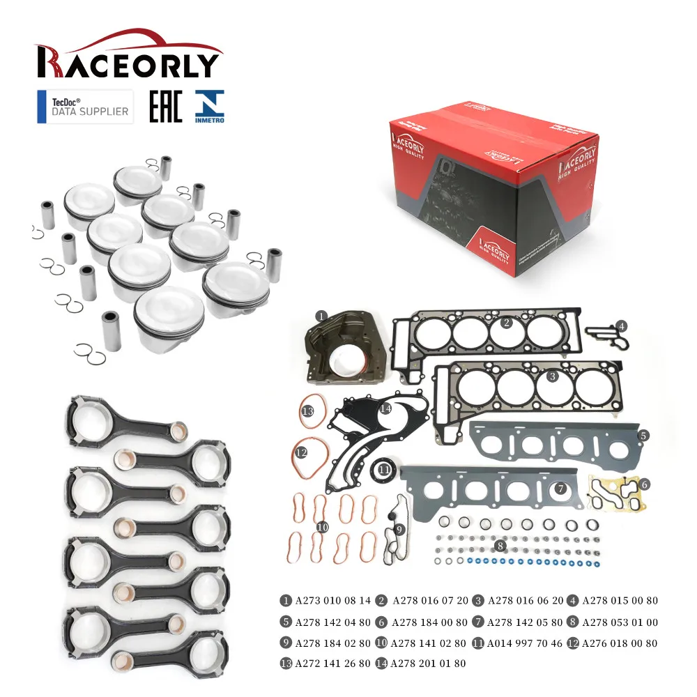 

RACEORLY M157 5.5L Full Gasket Piston Set For Mercedes E63 GL CLS 63 AMG 2011-17