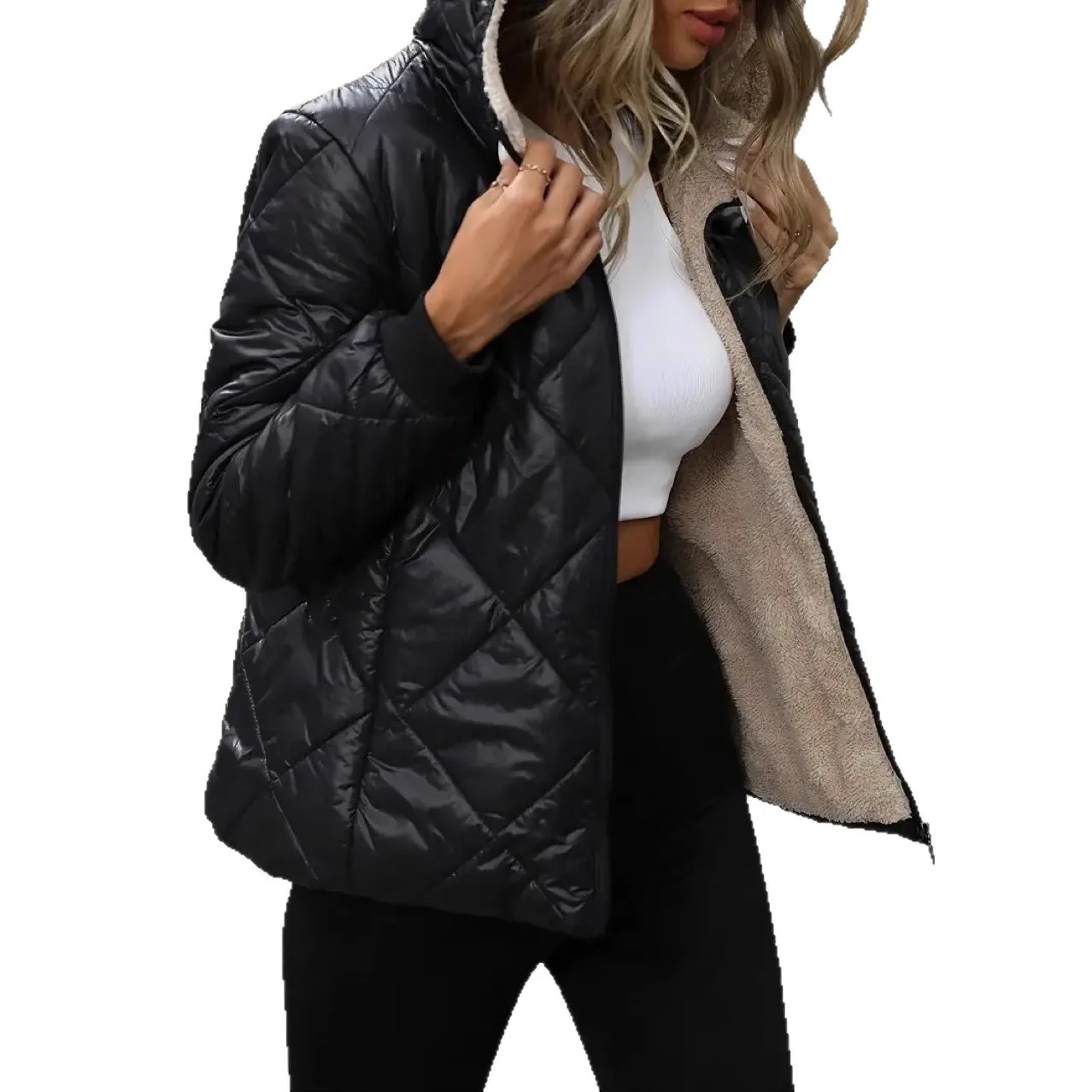 2026 Autumn Winter Women Cotton Jacket Parkas New Lightweight Warm Hooded Jacket