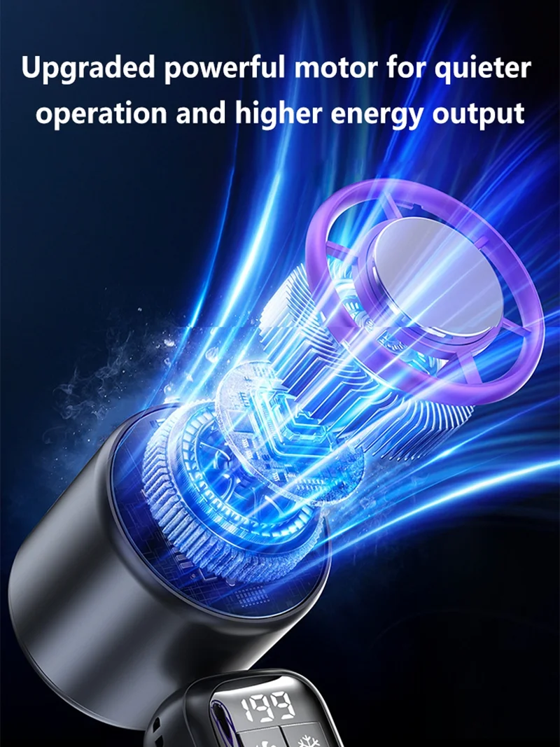 Lenovo Handheld Fan Cooling Ice Cooler Rechargeable USB Brushless Motor 199 High Speed Turbo Jet Fan for Outdoor Travel Office image 5