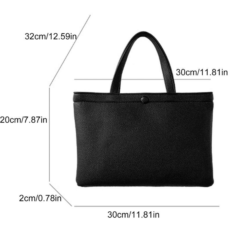 Bolso mano piel sintética con superior para mujer, bolso compras capacidad, Color sólido coreano, para