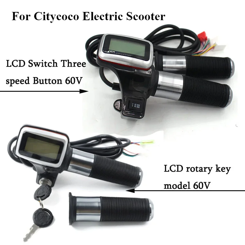 Modification Parts Electric Car LCD Power Display Turn Handle Throttle Accelerator Handlebar For Citycoco Electric Scooter