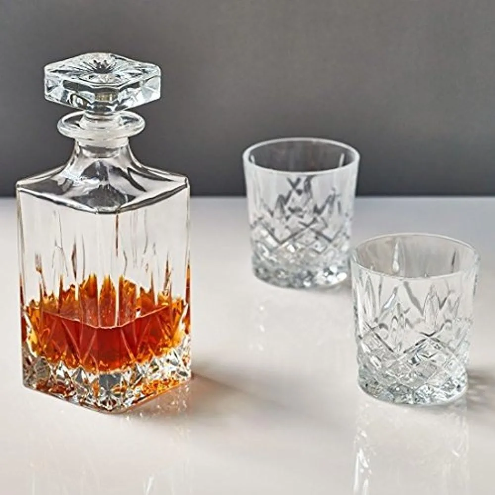 Crystal Square Decanter & Double Old Fashioned Pair Set, 2 Count, Clear, 30 fl oz