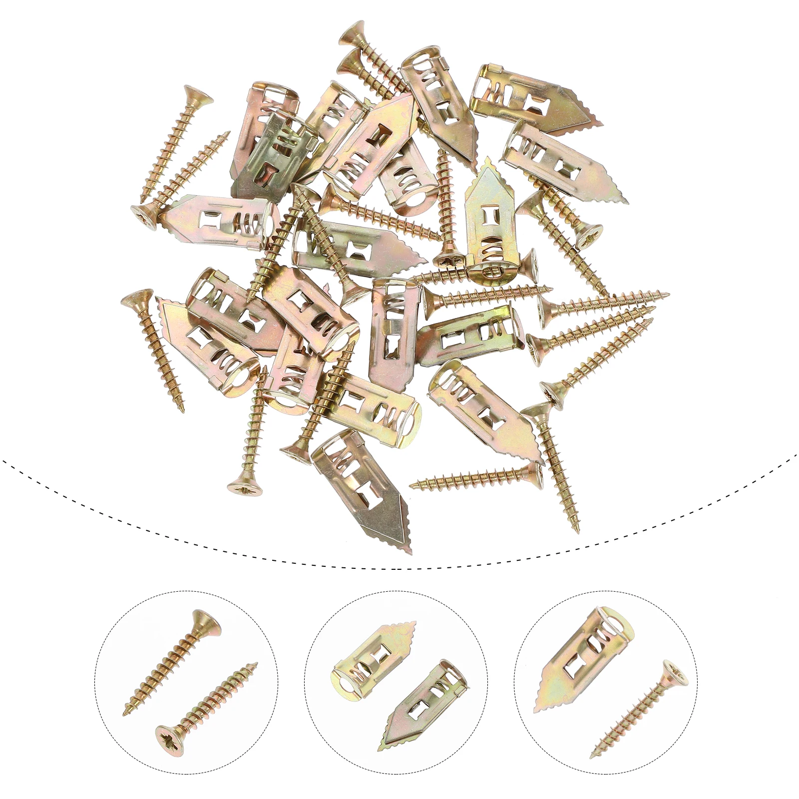 

1Set Percussion Type Metal Drywall Anchor Expansion Screws Self-Drilling Fixing Anchors Durable Practical Application