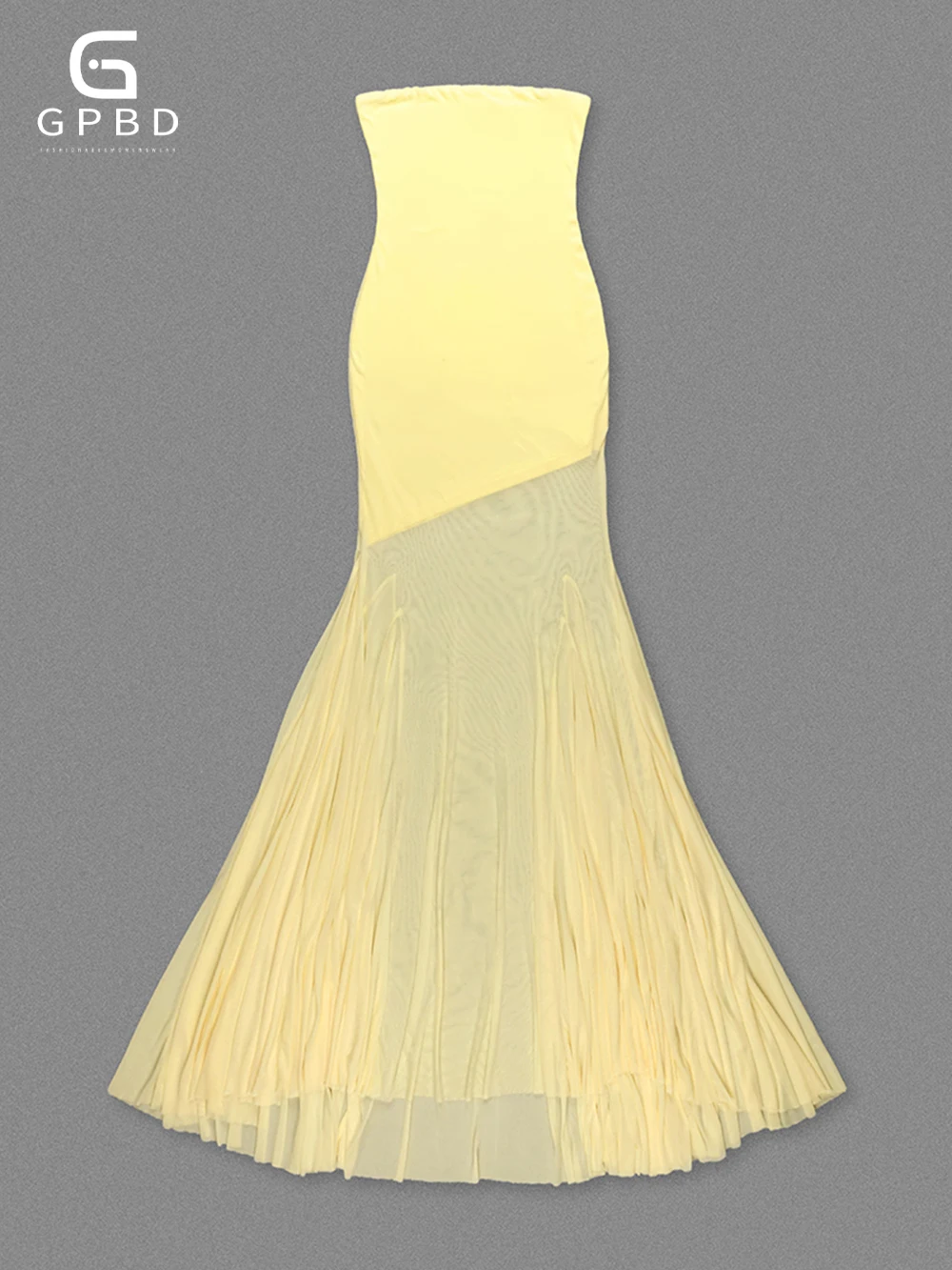 فستان ماكسي أنيق بدون حمالات شبكي مرقع أنيق بدون أكمام بدون ظهر لقضاء العطلات وحفلات الزفاف رداء طويل 2025 نسائي جديد #2