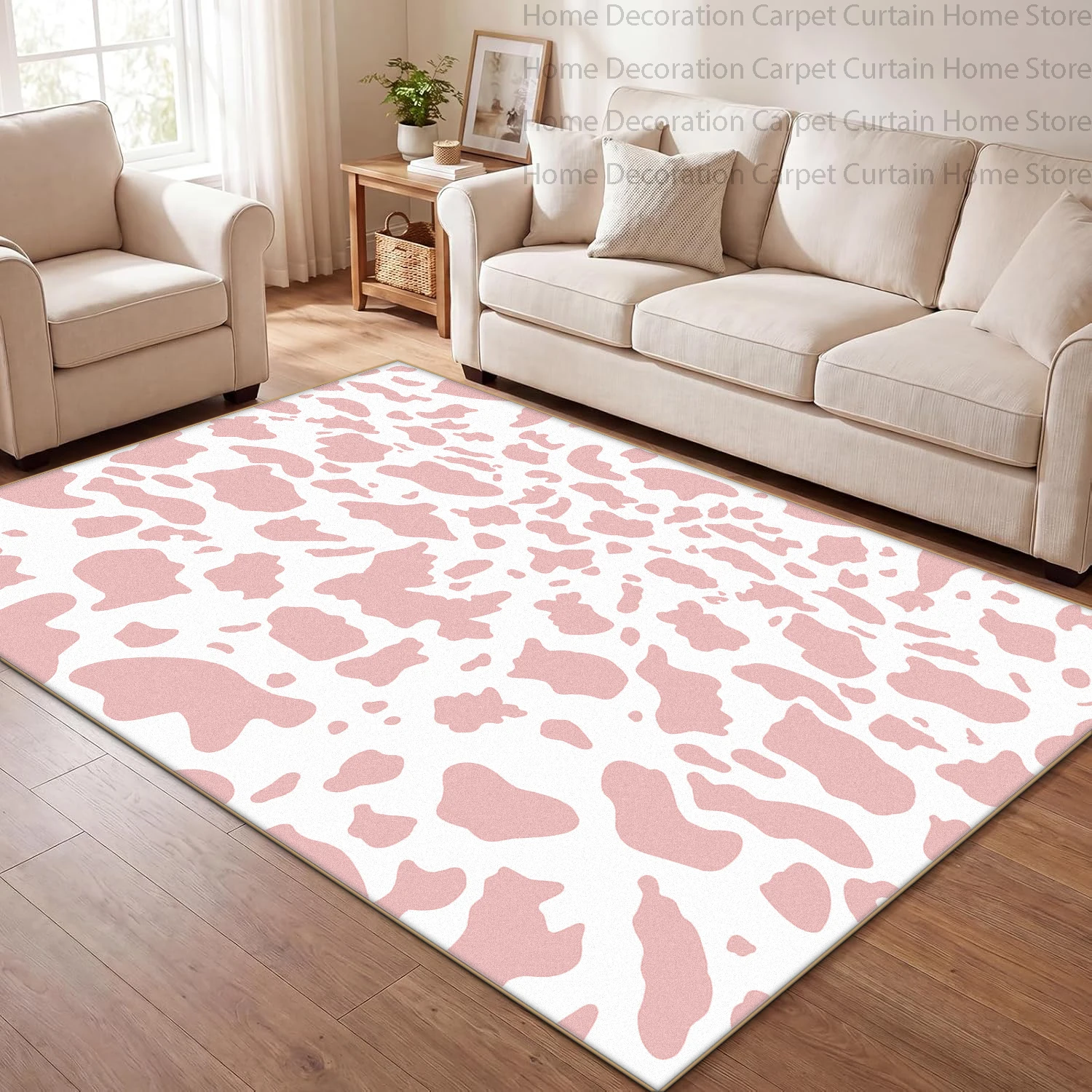 Nordic Cream Abstract Dot Star Print Carpet Living Room Large Area Rug Soft Plush Home Decor Washable Non-Slip Bedroom Play Mats
