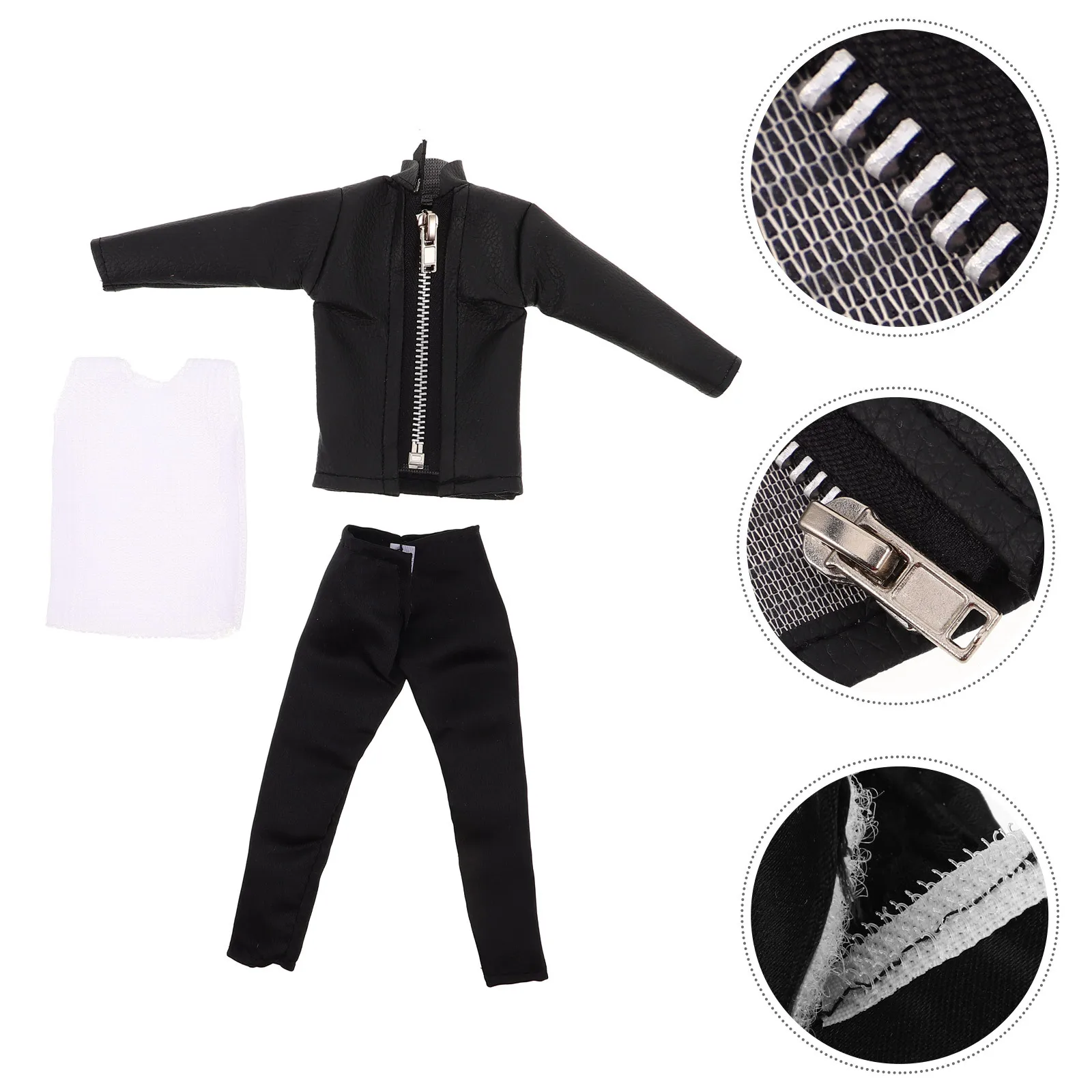 مجموعة واحدة من الملابس الواقعية للأولاد 30 سم سترة من البولي يوريثان وسراويل بدلة العريس زي لعب الأدوار المألوف #1