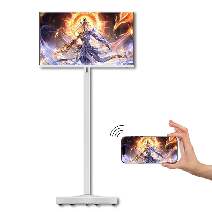 Portable Smart Incell TV 27Inches LCD Standing Portable Smart TV Touch Screen