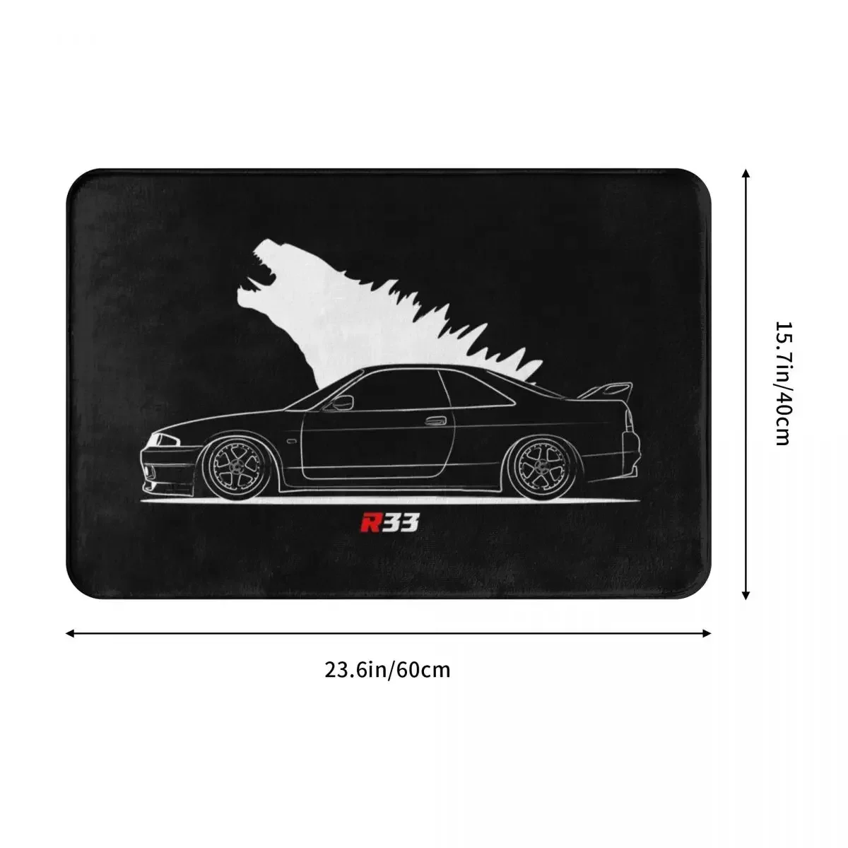 R 33 JDM Skyline Polyester Doormat Rug carpet Mat Footpad Anti-slip Cushion Front Room Corridor Kitchen Bedroom balcony toilet