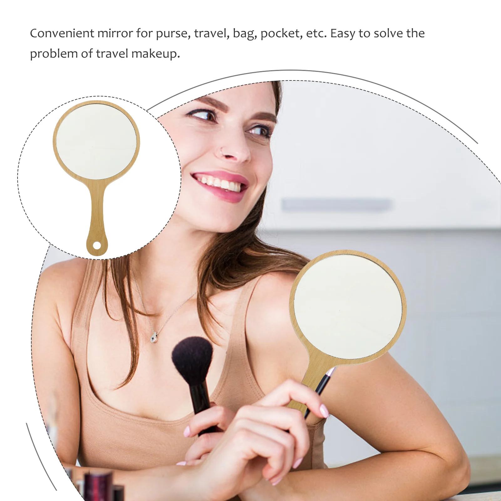 Vanity Hand Mirror for Women Exquisitely Crafted Meticulous Details Chic Look Portable for Travel Makeup Use