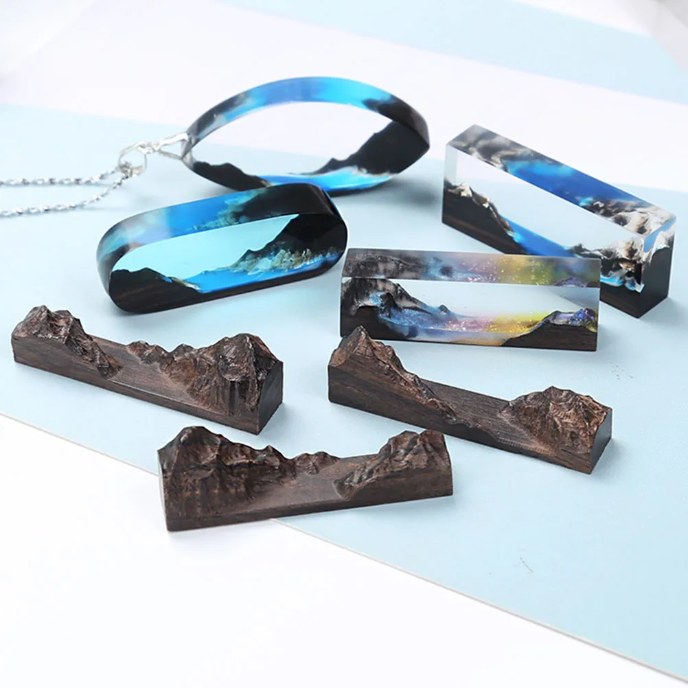 

5 Pcs Crafts Wooden Resin Accessories Epoxy Supply Handmade Major Accessory for DIY Material Kit Brown Parts Tool Lovers