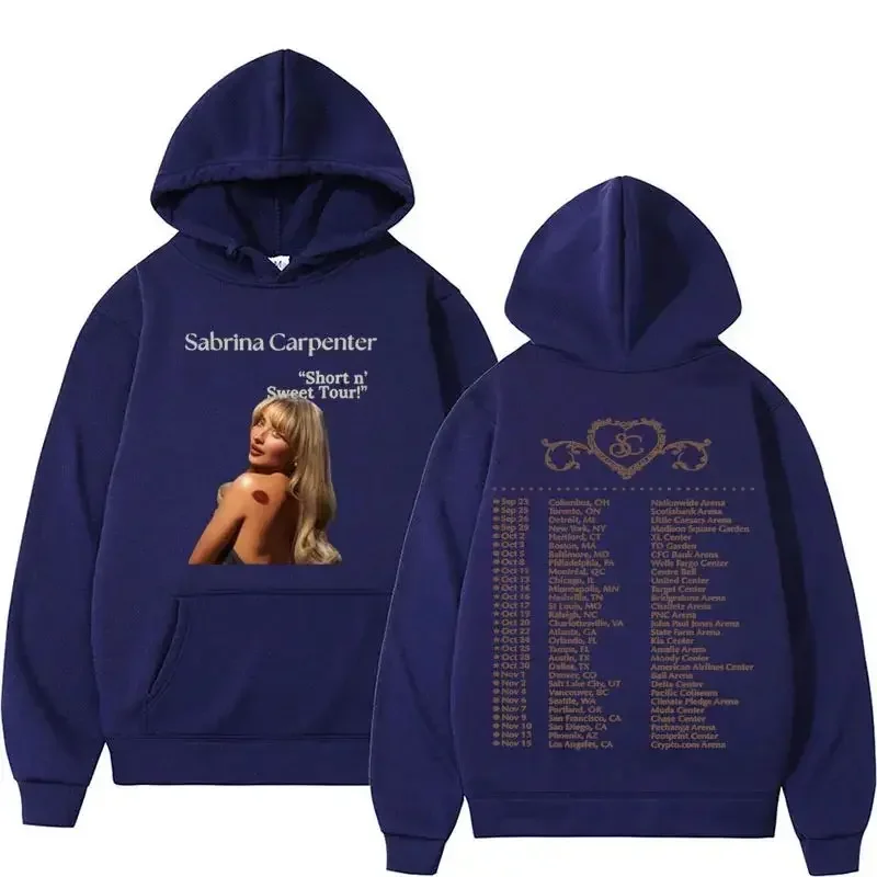 2024 Sabrina Carpenter Short N Sweet Tour Hoodie  Women\'s Casual Print Oversized Hoodies Vintage Harajuku Street Sweatshirt