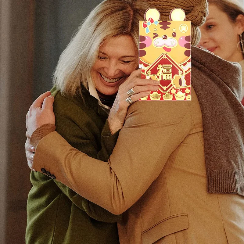 72 Pcs New Year Red Envelope Cartoon Tiger Red Packet 2022 New Year Red Envelopes Wedding Festival