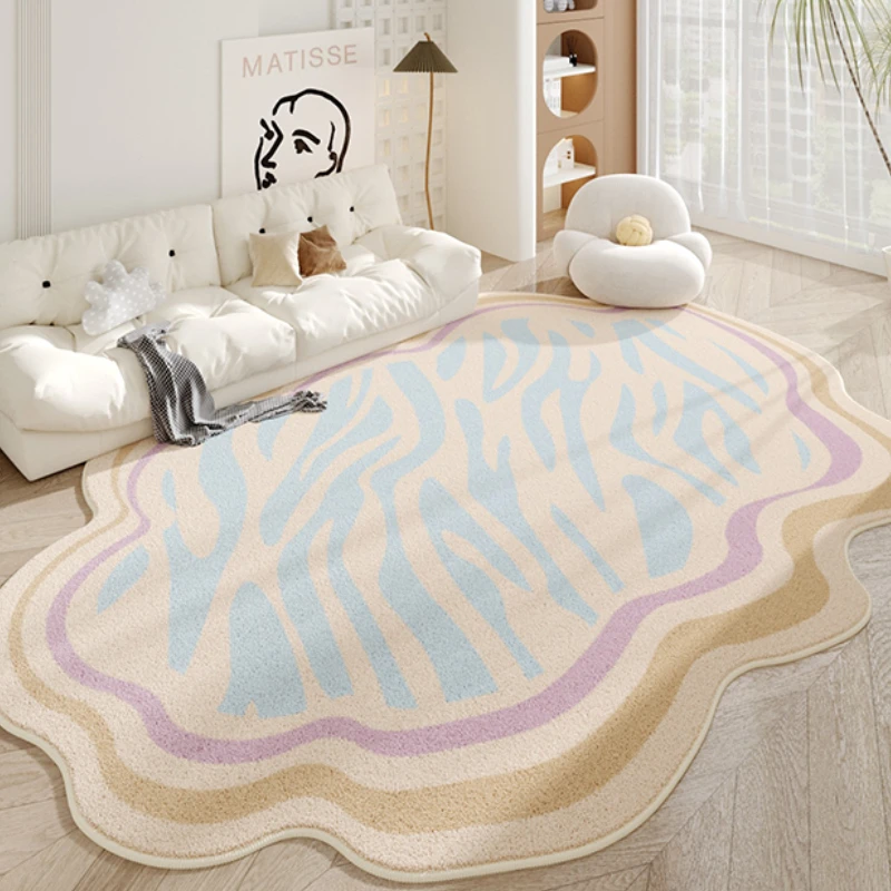 

Irregular Cloud Shape Carpets for Living Room Fluffy Soft Bedside Rug Minimalist Cream Bedroom Decor Carpet Home Plush Floor Mat