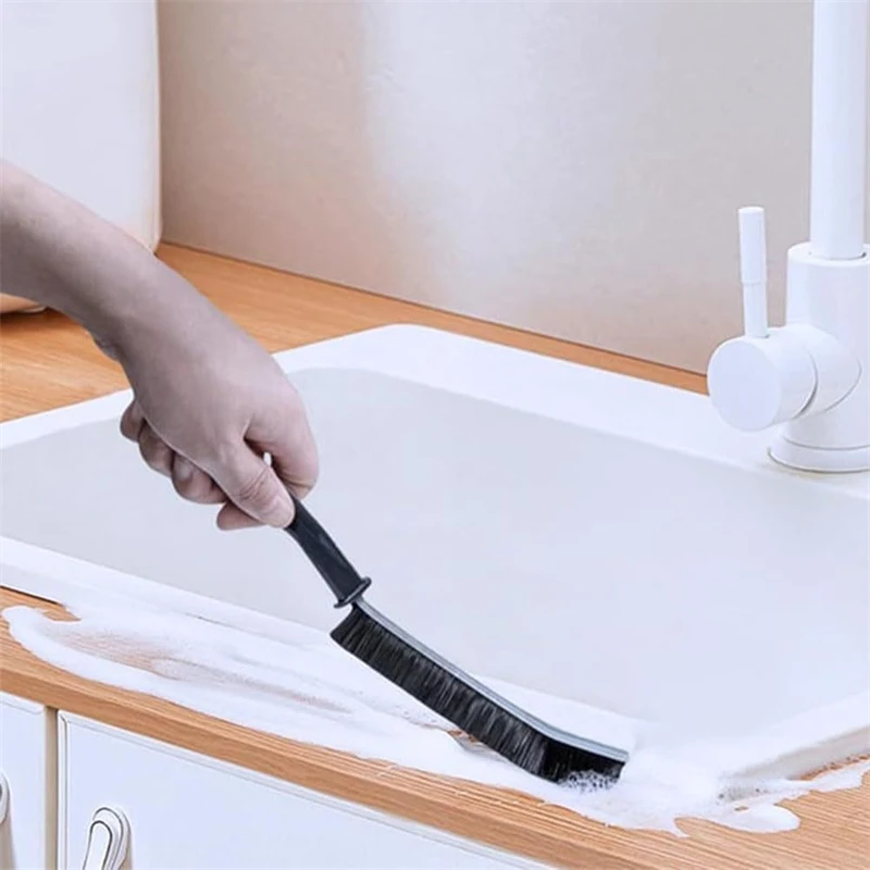 4PCS Hard-Bristled Crevice Cleaning Brush Bathroom Kitchen Windows All-Around Stiff Angled Bristles Clean Tool