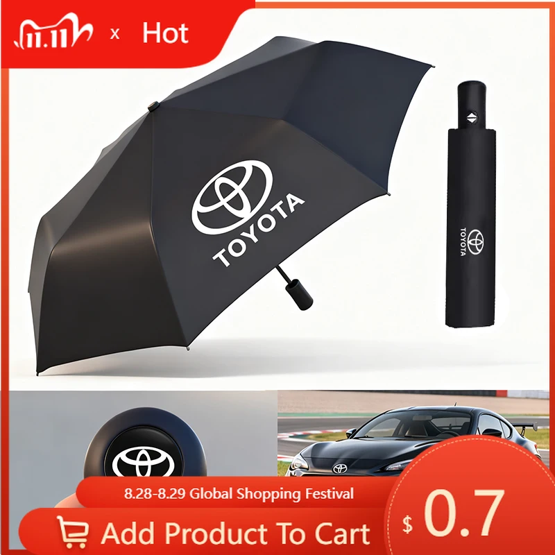 

Fot Toyota 2026, новые аксессуары для салона автомобиля, складной автомобильный зонт, портативный для Toyota Crown Corolla Yaris Aygo Prius CHR Camry A