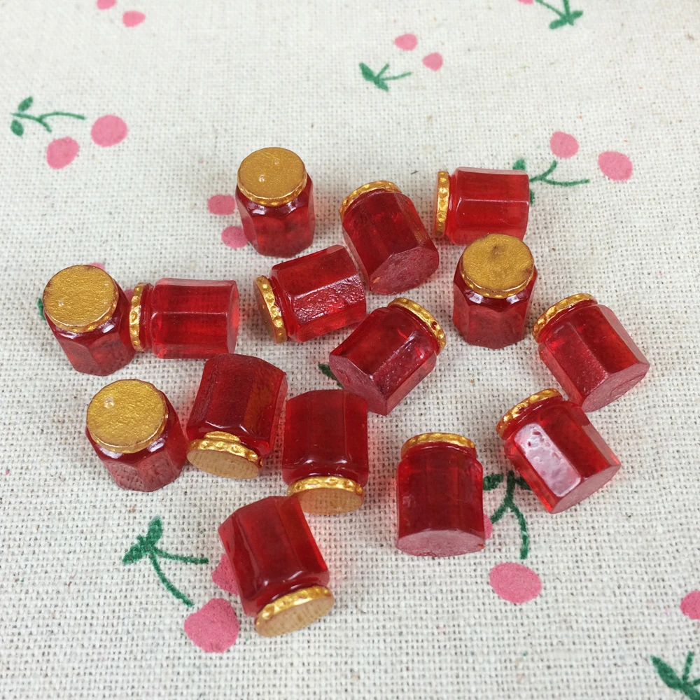 10Pieces Flat Back Resin Cabochon Miniature Garden Bottle DIY Flatback Embellishment Accessories Scrapbooking Crafts:10*12mm