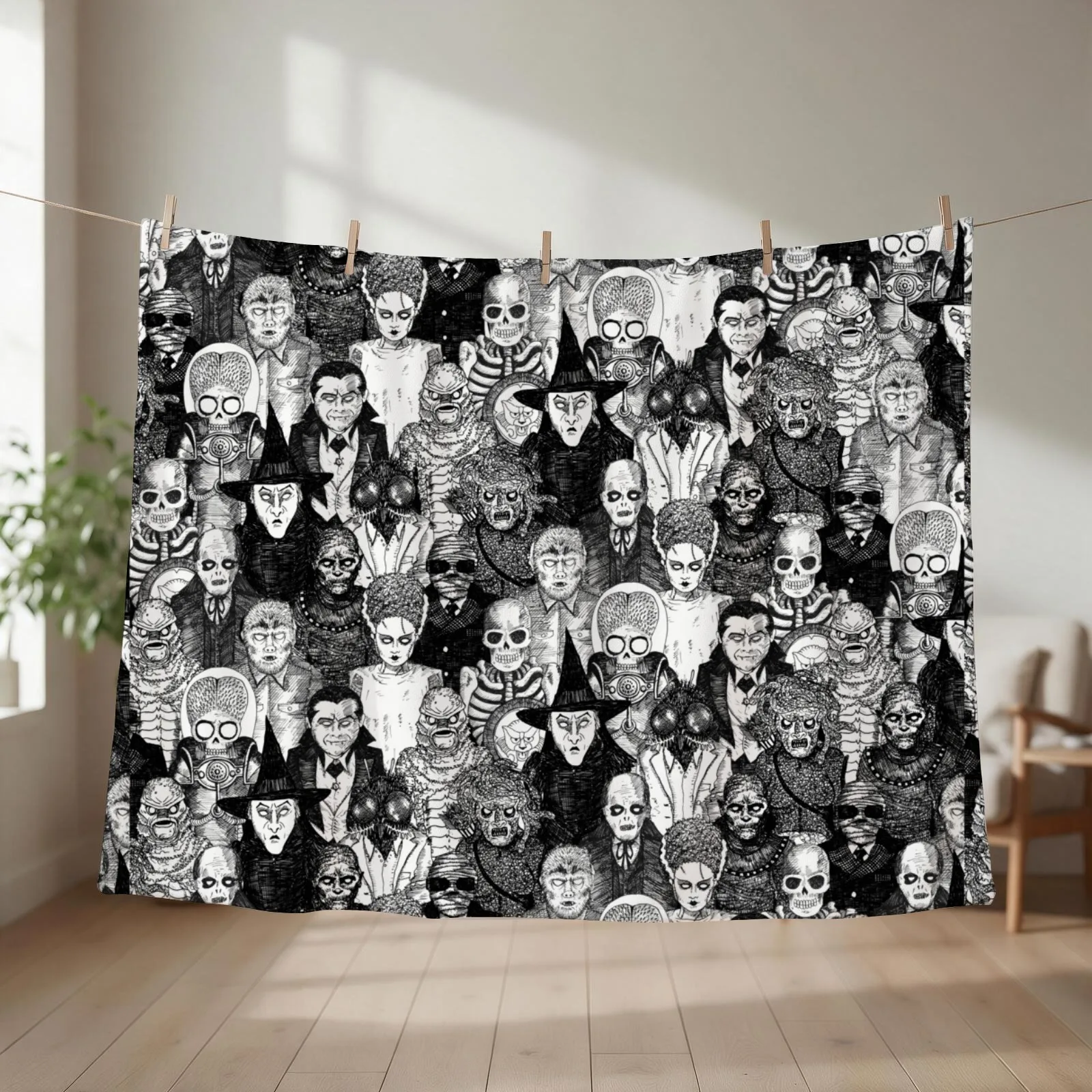 Horror Monsters Throw Blanket Flannels Bed Polar Cute Blankets