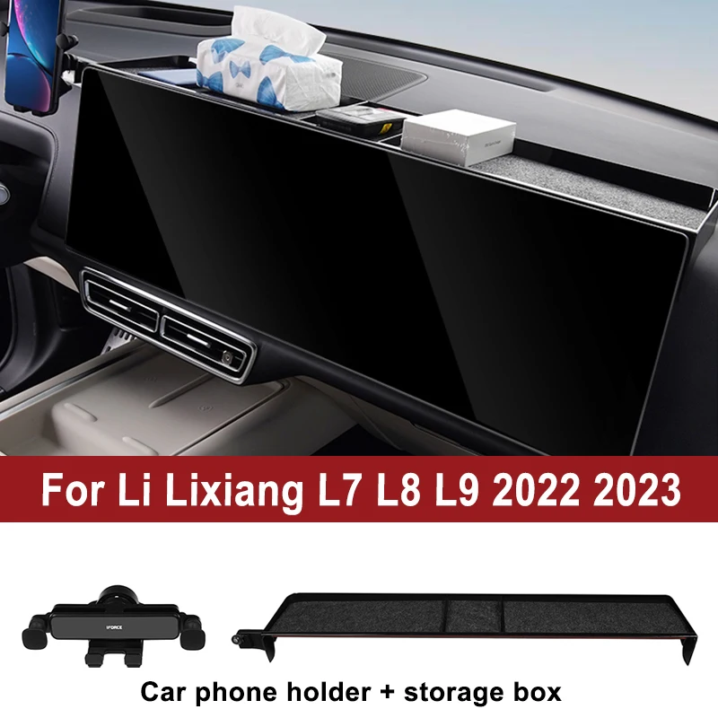 For Li Lixiang L7 L8 L9 2022 2023 Car Dashboard Storage Box Screen Rear Storage Box Car Phone Holder