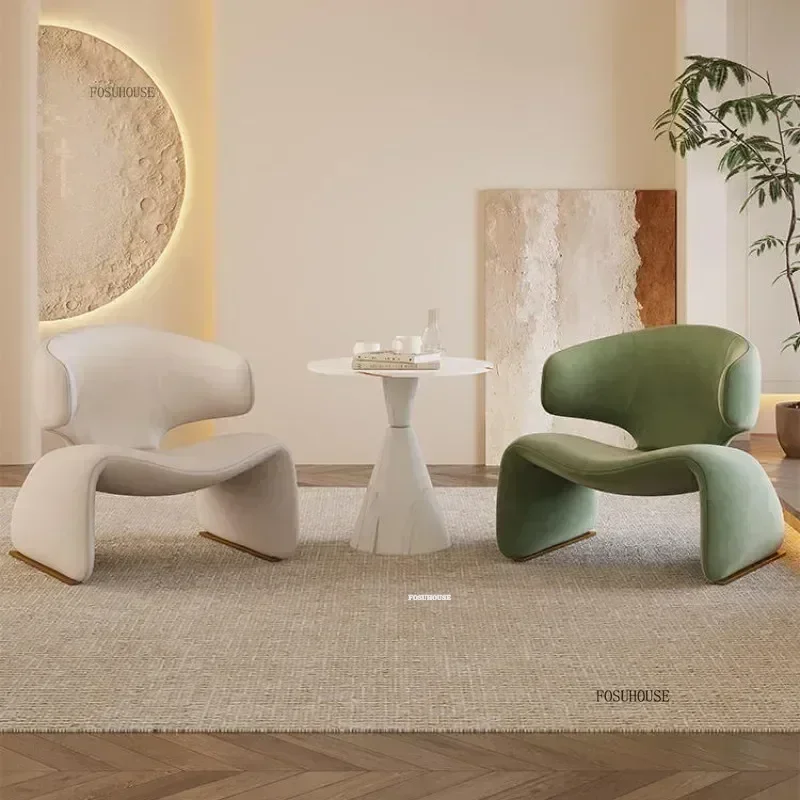 Silla individual para sala de estar, muebles para el hogar, ocio nórdico de lujo, negociación curvada, sofá de recepción, combinación de silla n