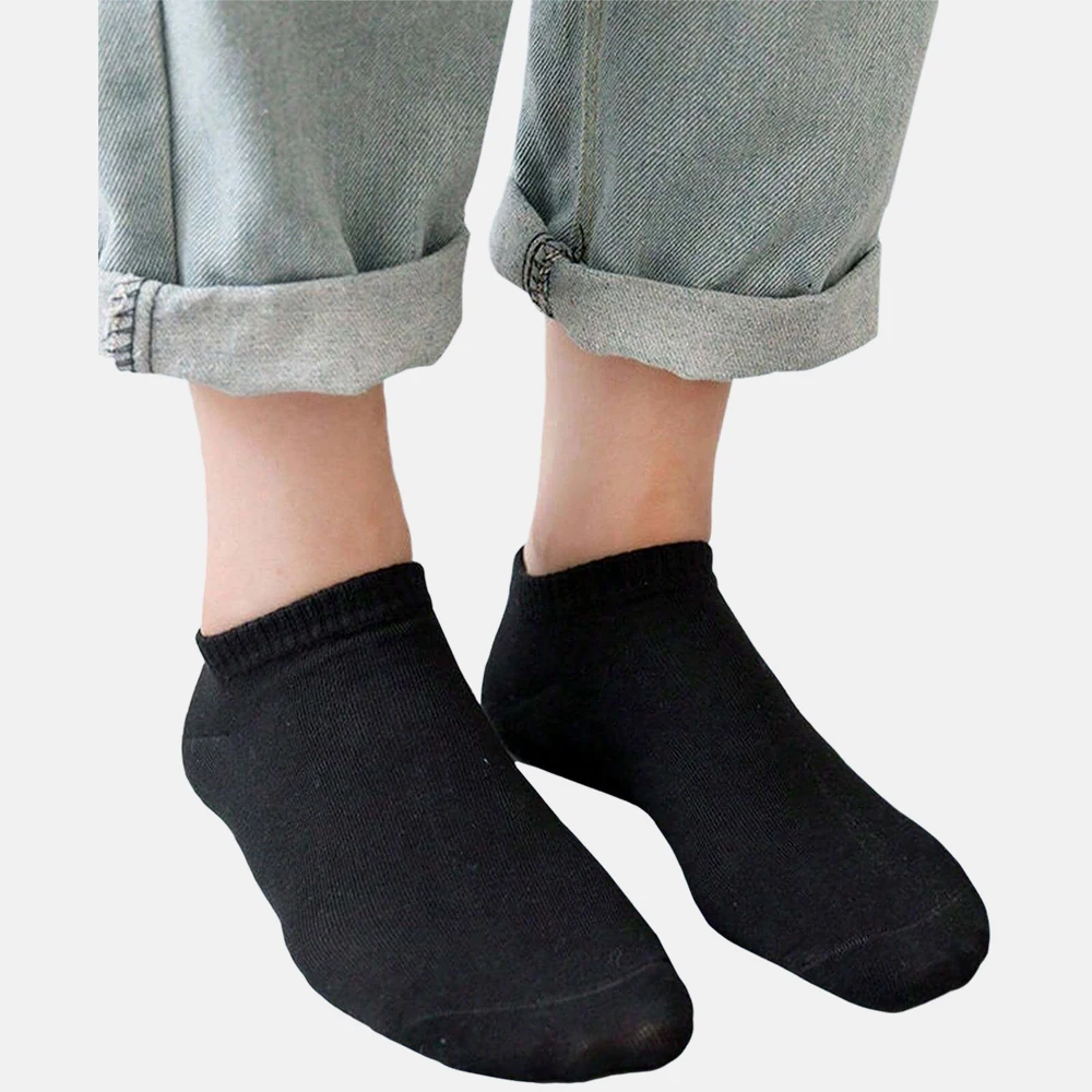 20 Pairs Women Black White Short Socks Slim Ankle Summer Socks Minimalist Style Comfortable And Breathable Casual Short Socks