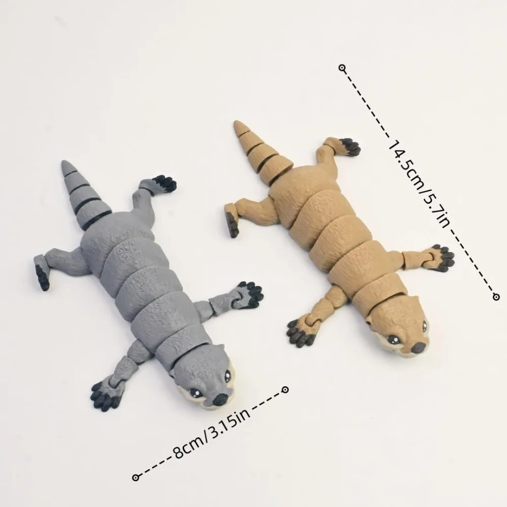 Cute 3D Printed Otter 3D Animals Statue Toy Articulated Flexible Executive Desk Fidget Toys for Autism ADHD Home Office Decor