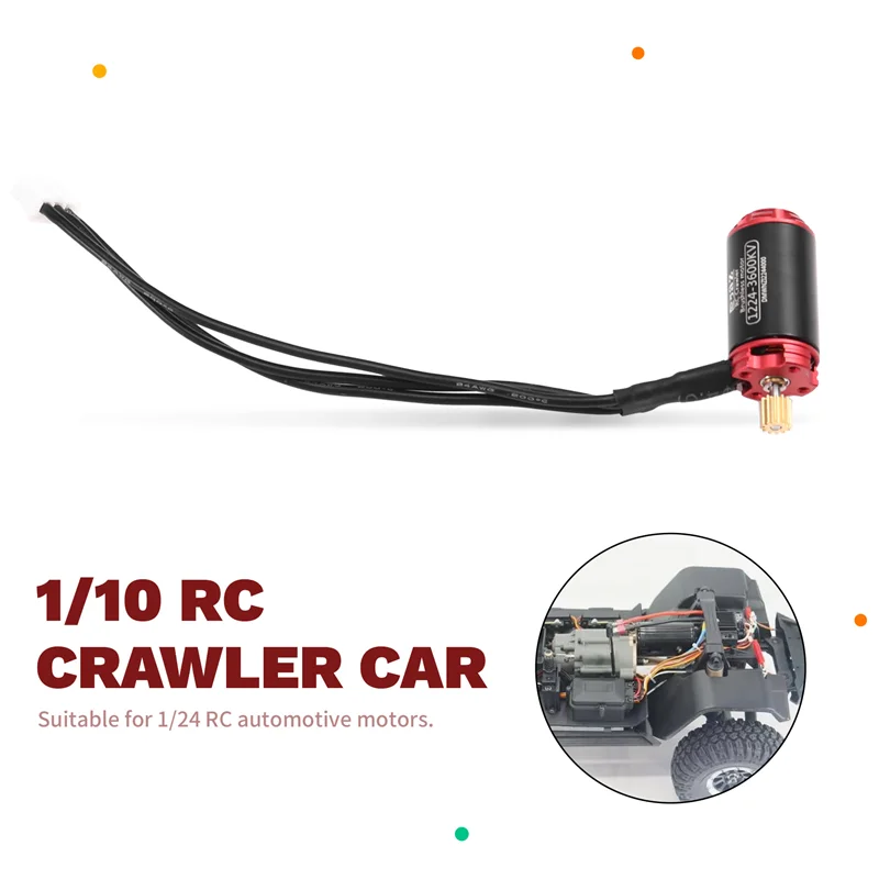 【خصم 58%】1224 Outunner محرك خارجي بدون فرشاة دوار 2S 3600V مع ترس لسيارة زاحفة RC 1/24 محورية SCX24 WPL لـ Traxxas