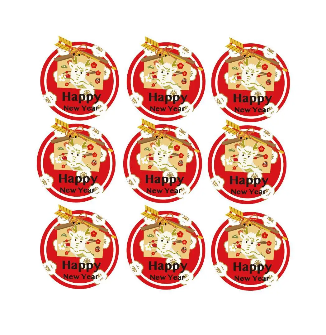 90pcs 2024 Happy New Year Stickers Labels Year of The Dragon Chinese New Year Labels for Envelopes Seal Card Party Favor Supply