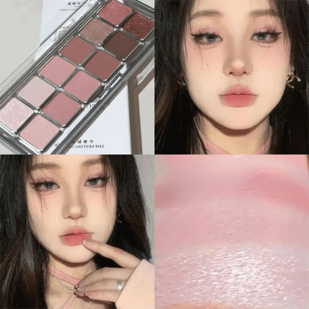 

12 Color Pink Eyeshadow Palette Matte Pearlescent Eye Makeup Palette Waterproof Long Lasting Contouring Palette Women Cosmetic