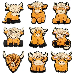 Highland Cow Shoe Charm for Cute Sandals DIY Lovely Animal Shoe Decorations Accessories Slides Sandals Clogs Kids Gifts