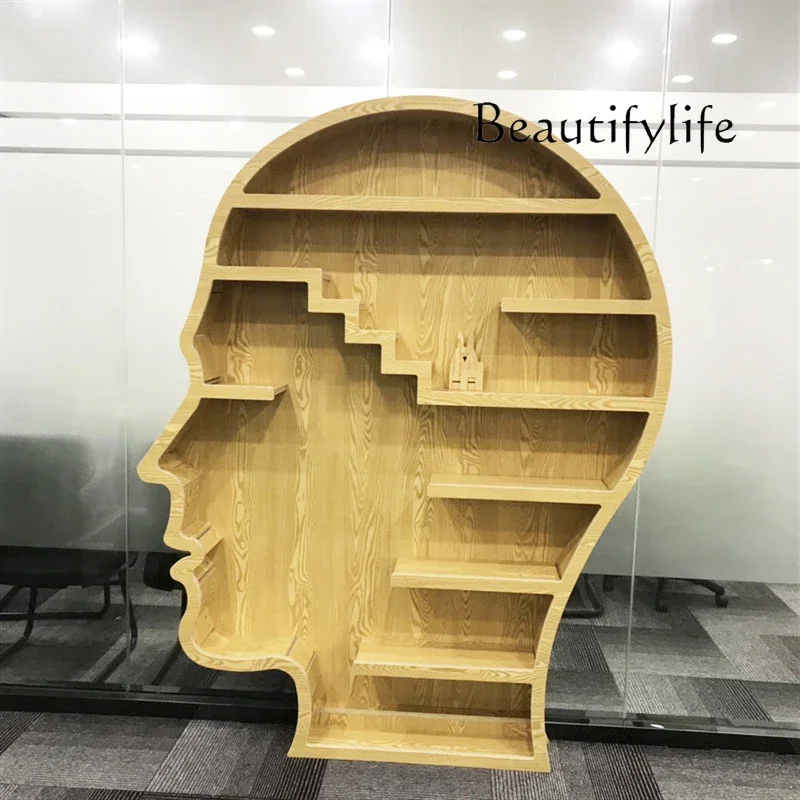 c Creative bookshelf face modeling shelf soft decoration library wall decoration window display rack props