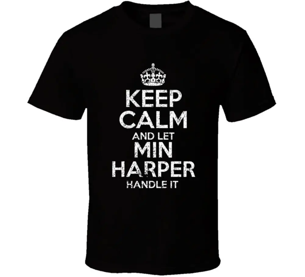 

Футболка с надписью «Keep Calm And Let Min harпер обращайтесь с этим медленными лошадьми»