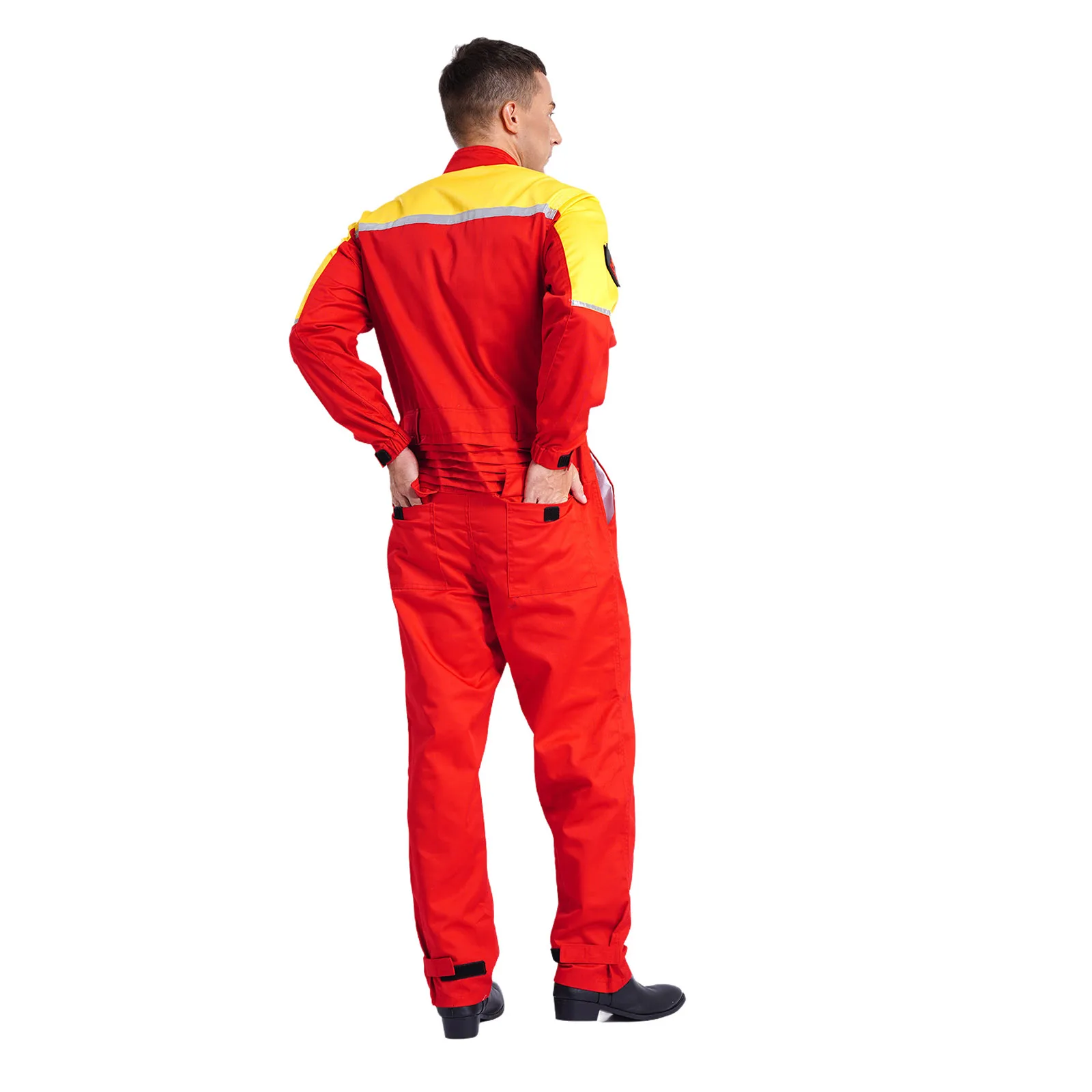 Slijtvaste antistatische beschermende jumpsuit voor heren Werkkleding Reflecterende bandjes met meerdere zakken Full-body overall Werkplaatsuniform