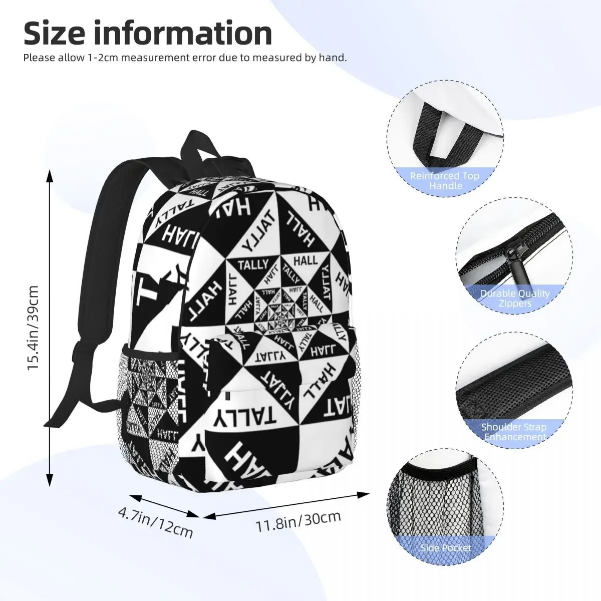 New 02 Tally Hall Band Logo Genre indie Pop Backpack Boy Girl Bookbag Cartoon Children School Bags Travel Rucksack Shoulder Bag